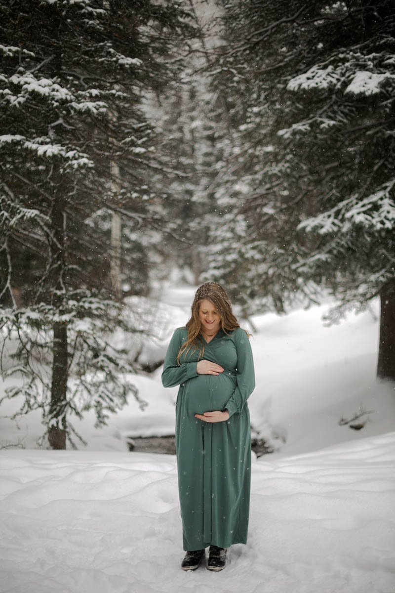 Hutton’s Winter Snow Park City Utah Maternity Session