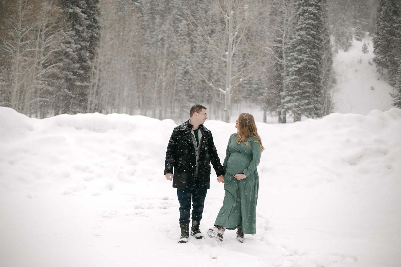 Hutton’s Winter Snow Park City Utah Maternity Session