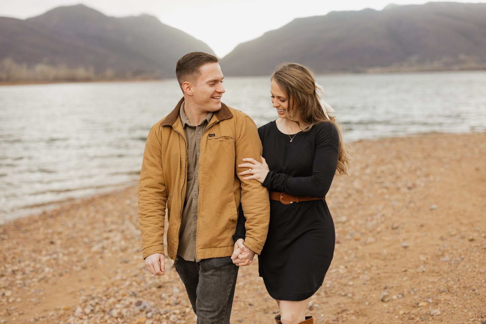 A Rainy Winter Surprise Proposal at Pineview Reservoir | Eden & Huntsville, Utah Photographer